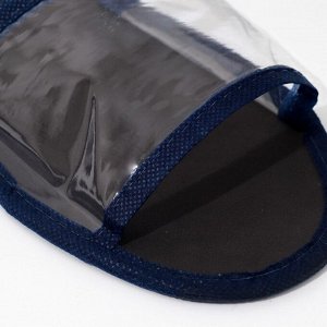 Тапочки "Водолей" синяя бейка, одноразовые (индивидуальная упаковка)