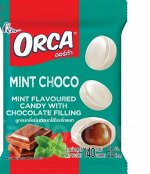 Конфета карамельная Boonprasert &quot;Orca&quot; Mint Choco со вкусом мяты шоколадная начинка, м/уп 140г, 1/50