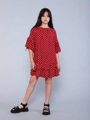Платье "Круиз" красный горох