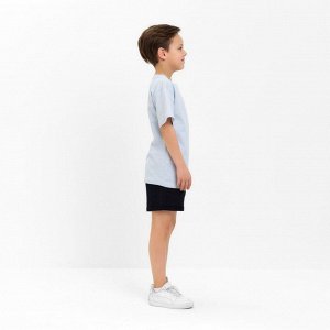 Футболка детская в полоску KAFTAN "Basic line", 30 (98-104 см), голубой/белый
