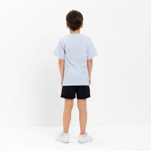 Футболка детская в полоску KAFTAN "Basic line", 30 (98-104 см), голубой/белый