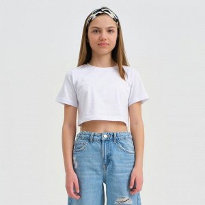 Футболка детская укороченная KAFTAN "Basic line", (), белый