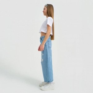 Футболка детская укороченная KAFTAN Basic line 28 (), белая