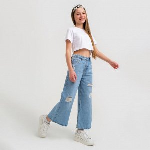Футболка детская укороченная KAFTAN Basic line 28 (), белая