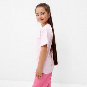 Футболка детская в полоску KAFTAN "Basic line", 28 (86-92 см), розовый/белый