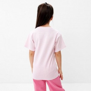 Футболка детская в полоску KAFTAN "Basic line", 28 (86-92 см), розовый/белый