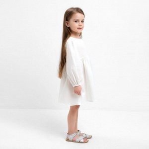 Платье детское с длинным рукавом KAFTAN «Муслин» 34 (122-128 см), белое