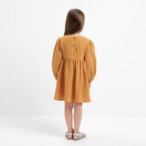 Платье детское с длинным рукавом KAFTAN «Муслин» 28 (86 -92 см), горчичное