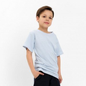 Футболка детская в полоску KAFTAN "Basic line", 30 (98-104 см), голубой/белый