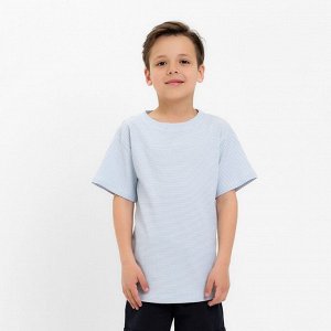 Футболка детская в полоску KAFTAN "Basic line", 30 (98-104 см), голубой/белый