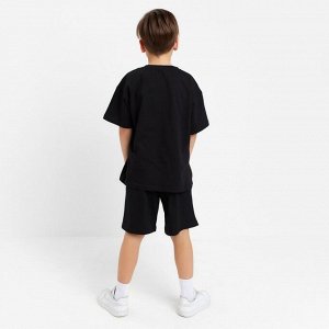 Комплект для мальчика (футболка, шорты) KAFTAN "Hype", рост 158-164, цвет чёрный