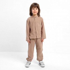 Костюм (рубашка и брюки) детский KAFTAN «Муслин» 26 (80-86 см), бежевый
