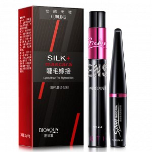 ПОПУЛЯРНАЯ ТУШЬ 2025!SENANA SILK+mascara Удлиняющая и подкручивающая тушь для ресниц с ворсинками, 10г+1.5г