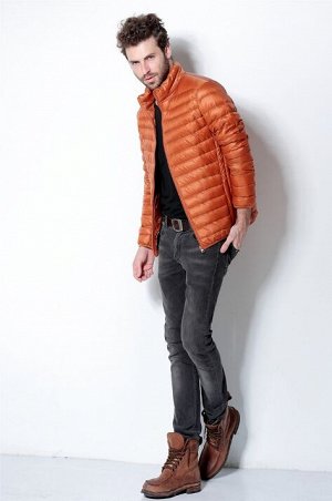 Ультралегкая мужская куртка, цвет оранжевый