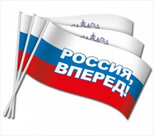 Флаг оформительский Россия, вперед! (Российская символика) (компл.=10 шт)