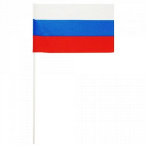 Флаг России, с флагштоком, 14х21 см (12 шт.уп.)
