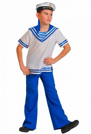 Карнавальный костюм Морячок текстиль дет. рост 128-134 см