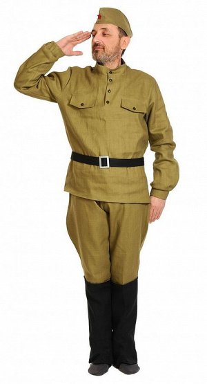 Карнавальный костюм Солдат текстиль взр. рост 182 см (размер 52-54)