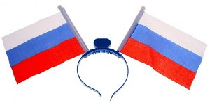 Ободок флаг "Россия" световой 14х21 см