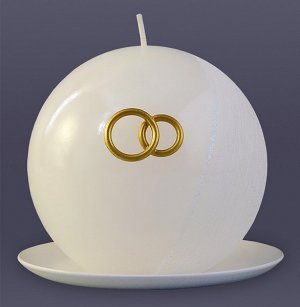 Свеча свадебная простая шар хамелеон d=9 см (время горения - 15 ч.)