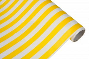 Бумага белая крафт 70см x 10м, Полосы, жёлтый 40гр/м2