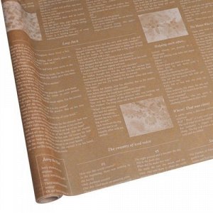 Бумага флористическая Пергамент Афиша 50см х 10м белый на кремовом