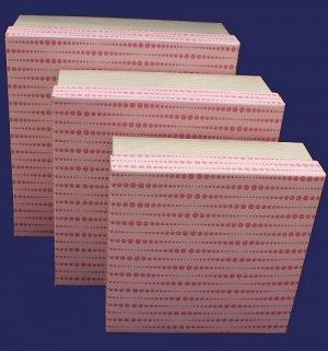 Набор коробок 3в1 квадрат 27х11,5 / 24х10 / 20,5x8 см розовый