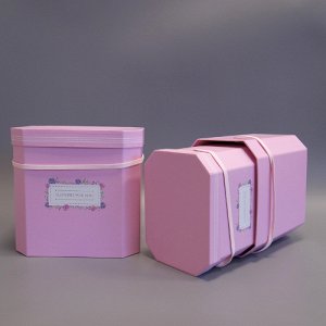 Набор коробок 3в1 Розовый 23,5х17,5х22,5, 21,5х16х20,5, 19,5х14,5х18,5 см