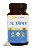 Nutraway Добавка к пище «ZINC + SELENIUM» («Цинк + Селен»), 60 таблеток