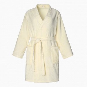 Халат махровый женский Экономь и Я, молочный, 320 г/м2, 100%хл с AIRO