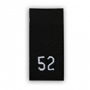 Нашивка текстильная «52», 4.6 х 1.1 см, цвет чёрный
