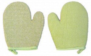 Банные принадлежности Мочалка д/тела рукавица зеленая хлопок 28х17 см