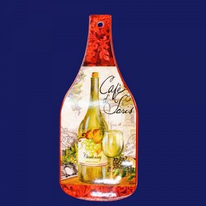 Доска разделочная керамика бутылка Вино 12х18,5 см