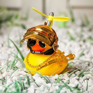 Утка с пропеллером желтая, шлем золотистый