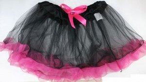 Юбка для девочки черно-розовая