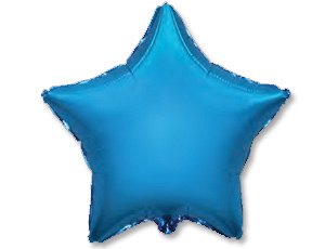 Шар Ф 18" Звезда Пастель синий/Blue 46 см