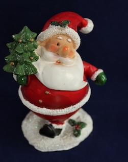 Сувенир керамика Дед Мороз с елочкой 8х10 см