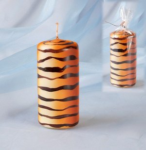 Свеча пенек Тигровая h=12,5 см (время горения - 12 ч.)
