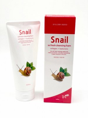 Snail So Fresh Cleansing Foam Collagen + Hyaluronic Очищающая пенка на основе экстракта слизи улитки 120мл