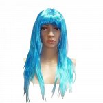 Парик длинные волосы голубые 35 см