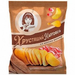 «Хрустящий картофель», чипсы со вкусом бекона, произведены из свежего картофеля, 40 г