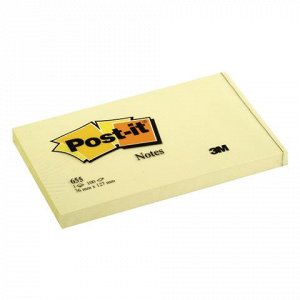 Блок самоклеящ. (стикер) POST-IT 76х127 мм, 100л., желтый, 6
