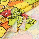 Ткань на отрез кулирка Сочные цитрусы