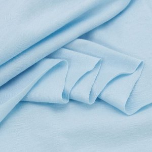 Ткань на отрез кулирка M-3082 цвет светло-голубой