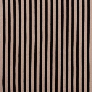 Ткань на отрез кулирка R2018-V1 Полоса цвет черно-бежевый
