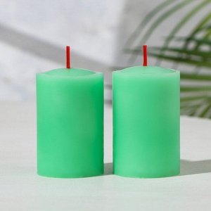Набор свечей-столбиков 2 шт, 4х6 см, сандал