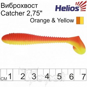 Виброхвост Catcher 2,75"/7 см Orange & Yellow 7шт. (HS-1-015) Helios