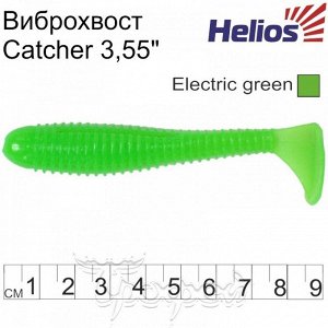 Виброхвост Catcher 3,55"/9 см Electric green 5шт. (HS-2-007) Helios