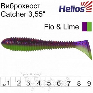 Виброхвост Catcher 3,55"/9 см Fio & Lime 5шт. (HS-2-014) Helios