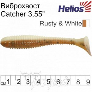 Виброхвост Catcher 3,55"/9 см Rusty & White 5шт. (HS-2-005) Helios